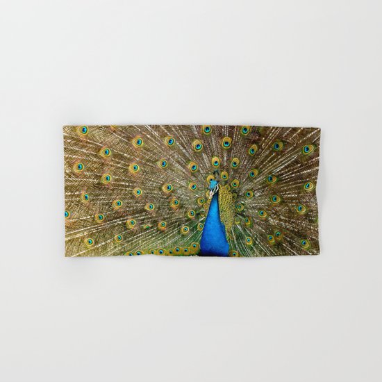Peacock Spreading Feathers Hand & Bath Towel