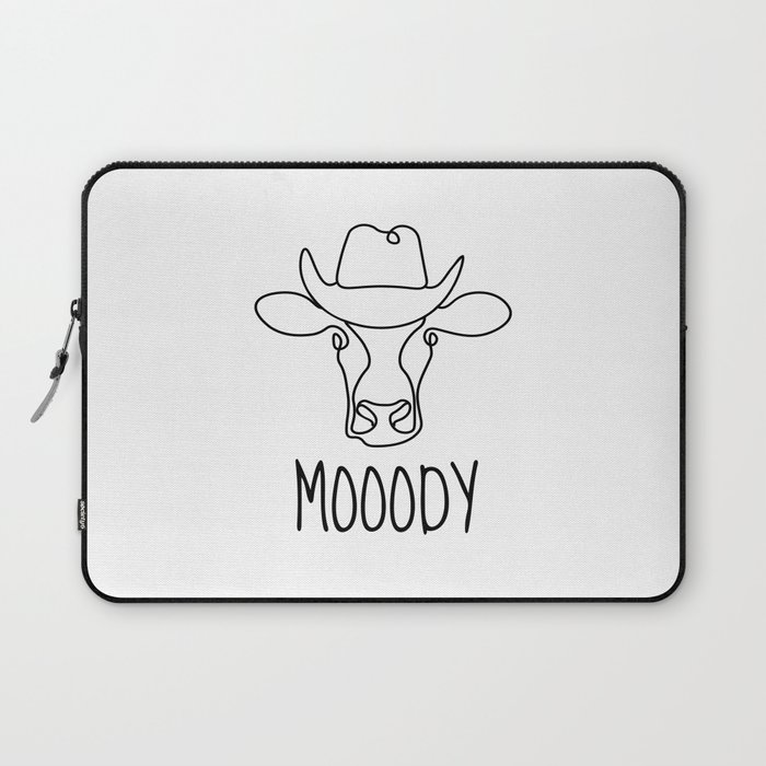 Cowboy Cow Mooody Cow Western Texas Farm Animal Laptop Sleeve