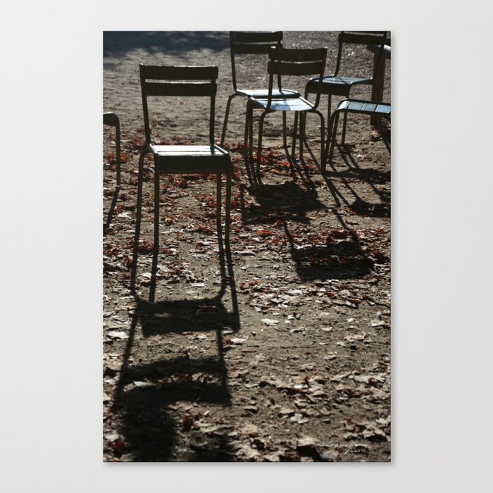 Paris, Chairs in the Tuileries Garden Canvas Print