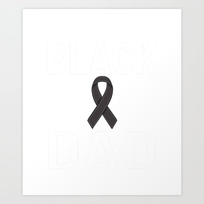 Melanoma Skin Cancer Black Ribbon Treatment Art Print