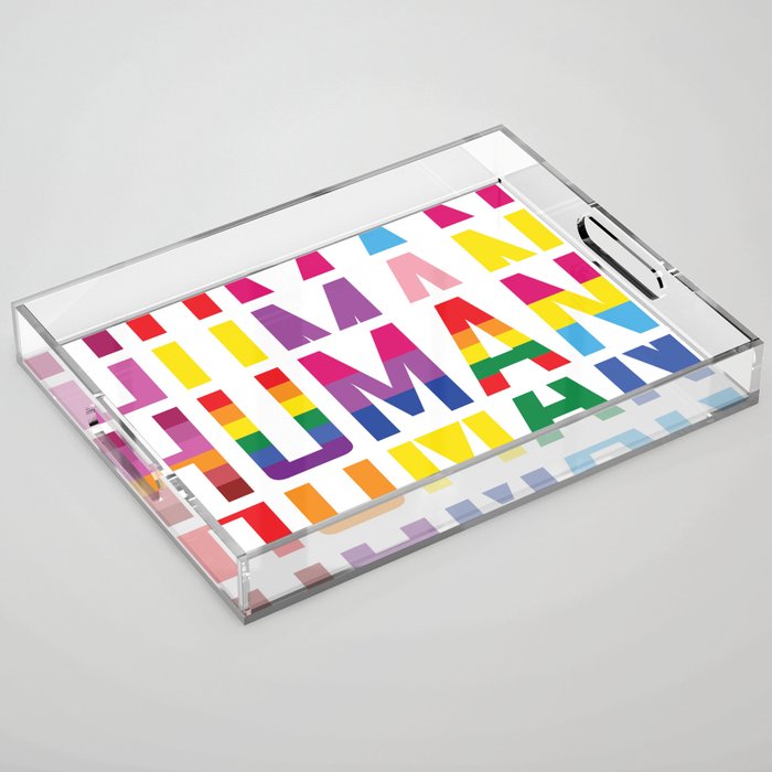 Proudly United: Celebrating Human Diversity with the LGBT Flag in Honor of Gay Pride Month Acrylic Tray