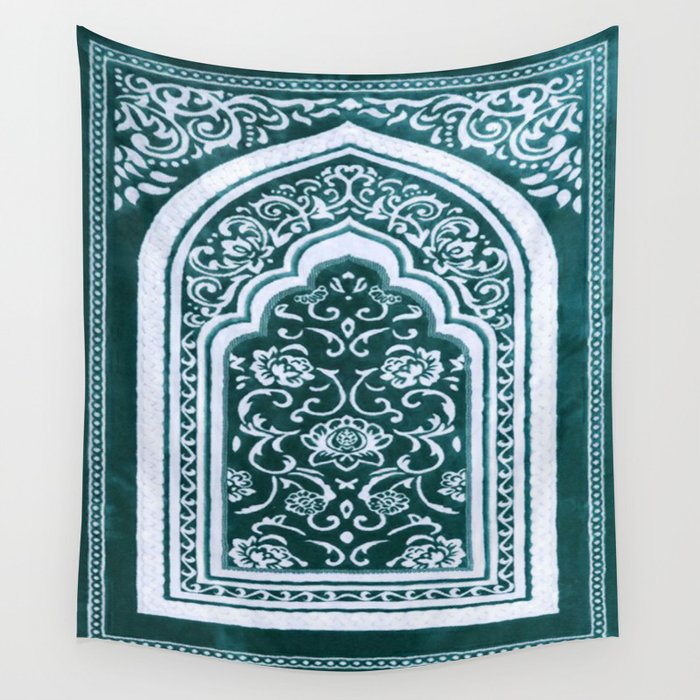 Floral Arch Turquoise Wall Tapestry