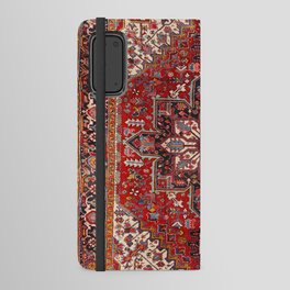 Persia Heriz 19th Century Authentic Colorful Blue Red Cream Vintage Patterns Android Wallet Case