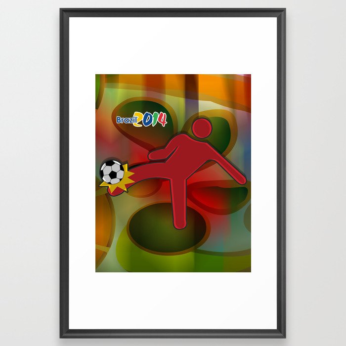 Soccer Kicker Icon Framed Art Print
