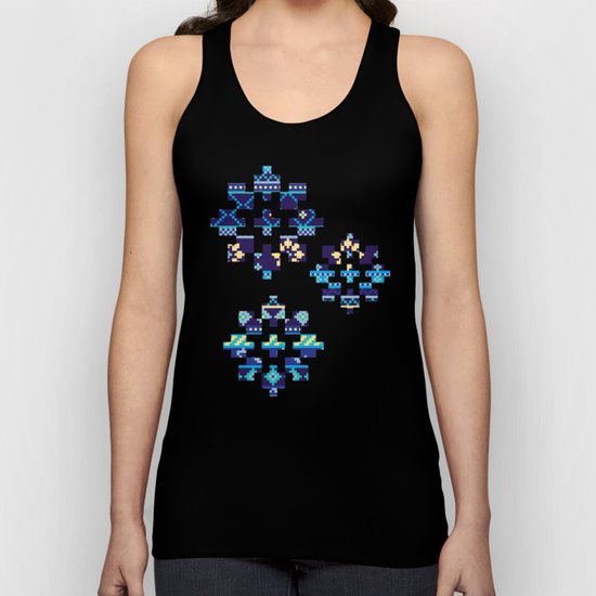 Cheery Blues Geometric Pattern Unisex Tank Top