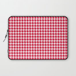 PreppyPatterns™ - Modern Houndstooth - white and cherry red Laptop Sleeve