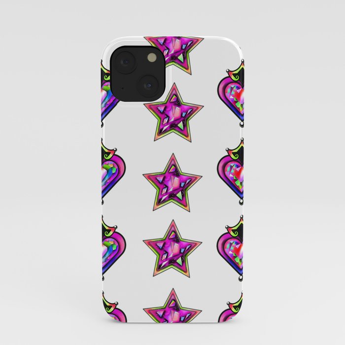 Jewel Diamond Heart and Star iPhone Case