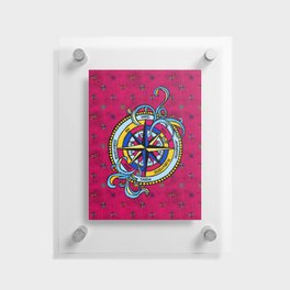 Choose Your Adventure Compass Rose - Red Floating Acrylic Print