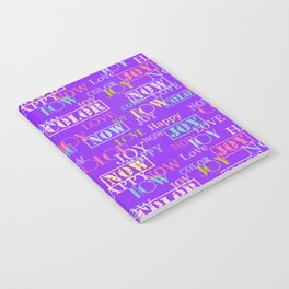 Enjoy The Colors - Colorful typography modern abstract pattern on purple color background  Notebook