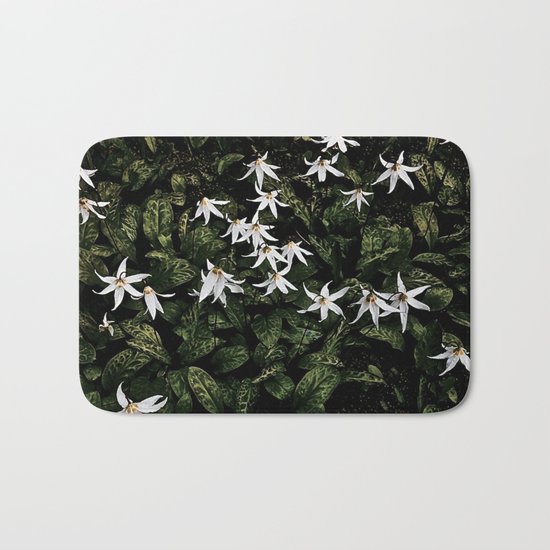 White Fawn Lilies; Open Your Heart Bath Mat