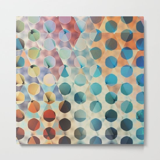Circles on Triangles Antique Metal Print