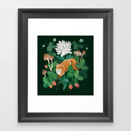 Strawberry Fox Framed Art Print