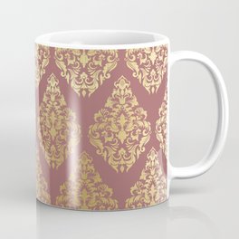 Burgundy rose gold elegant damasque Mug