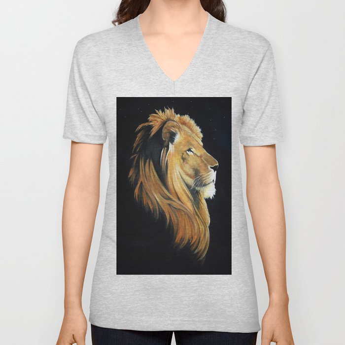 Lion V Neck T Shirt