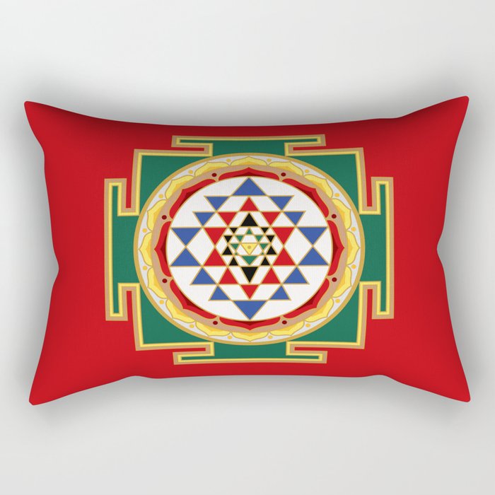 Sri Yantra colored Rectangular Pillow