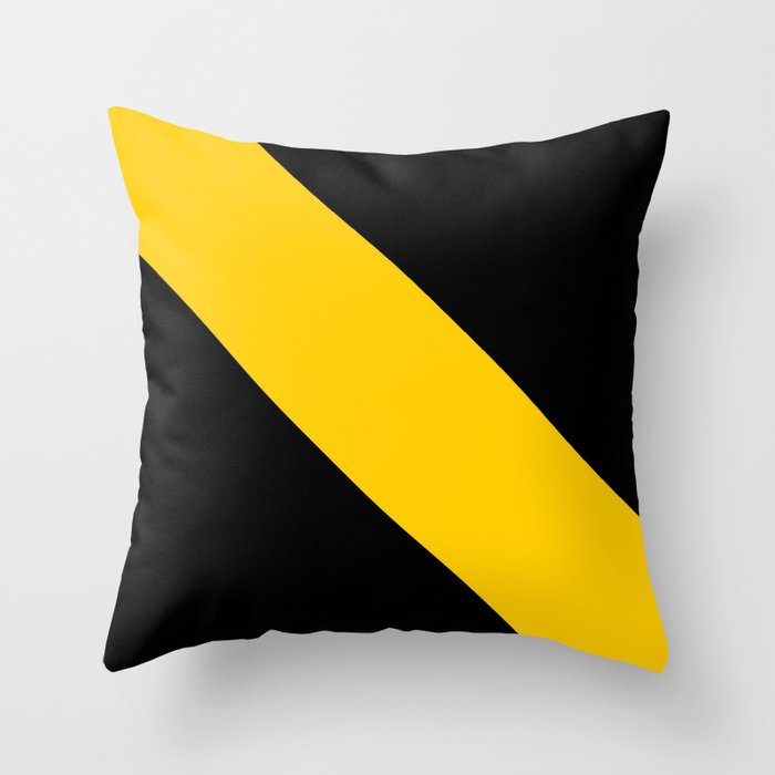 Oblique dark and yellow Throw Pillow