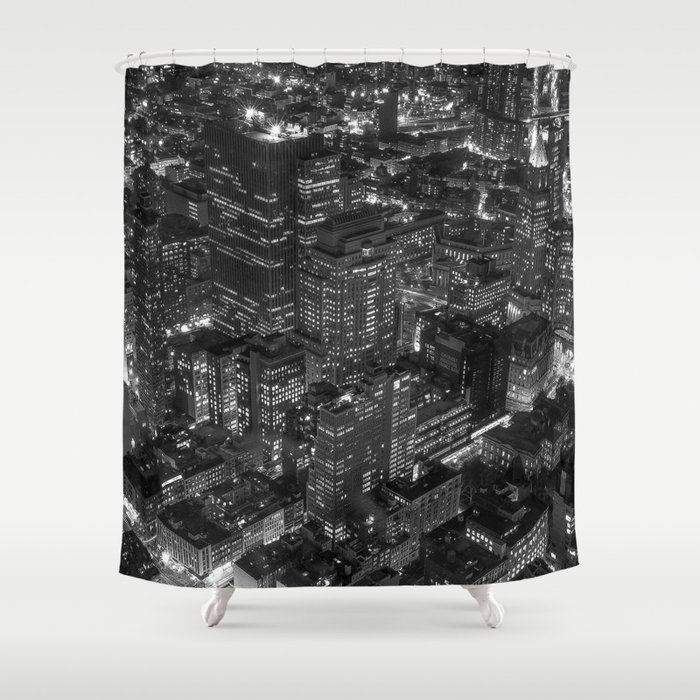 New York Black and White Shower Curtain