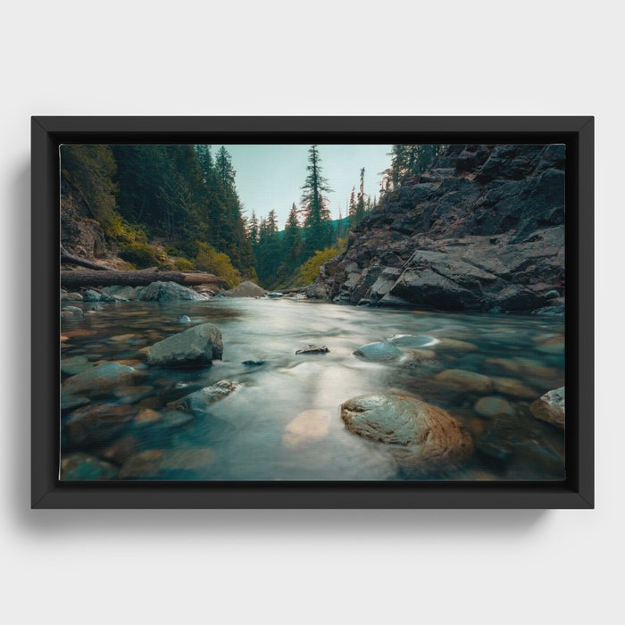 Hazy Riverbed Framed Canvas