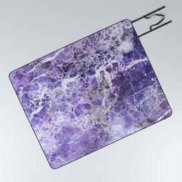 Organic Purple Abstract Marble Picnic Blanket