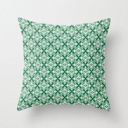 Damask (White & Olive Pattern) Throw Pillow