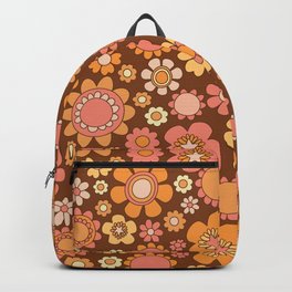 Seventies Wallpaper-Brown Backpack