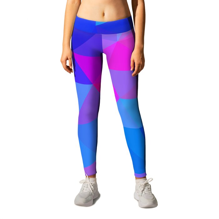 Magenta Blacklight Low Poly Leggings by Color Obsession | Society6