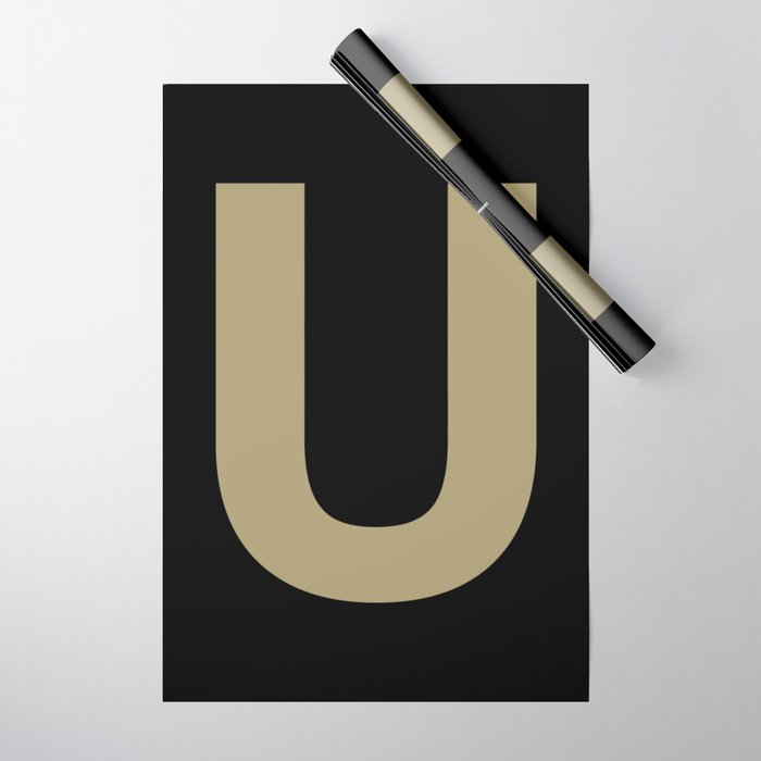 Letter U (Sand & Black) Wrapping Paper