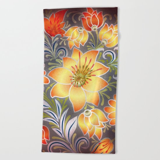 Shabby flowers #3 Beach Towel