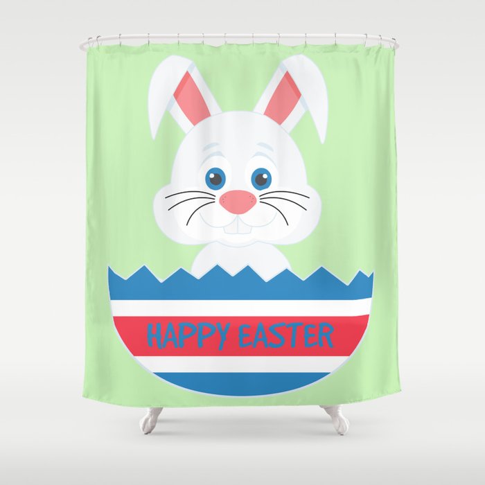 A cute easter egg bunny Shower Curtain