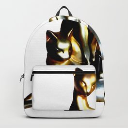 Two Cats And A Kitten Backpack | Cats, Family, Cat, Statuesque, Gold, Acrylic, Kitty, Animal, Kitten, Regal 