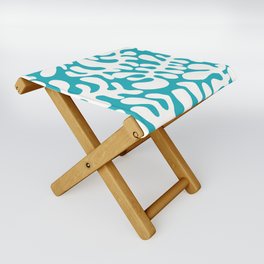 White Matisse cut outs seaweed pattern 16 Folding Stool