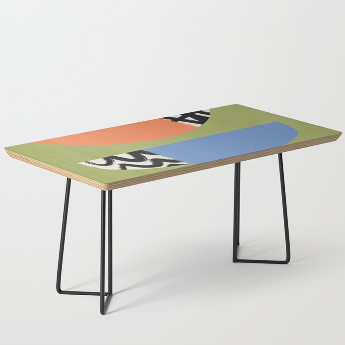 Minimal cut out in orange and blue Coffee Table