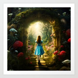Enchanted Forest, Magic Mushrooms, Alice In Wonderland Art Print