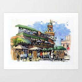 Jemaa el-Fnaa marketplace, Marrakesh Art Print