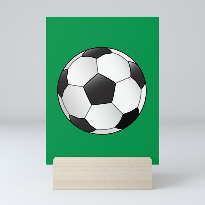 Football With Green Background Mini Art Print