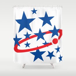 USA Star icon Rings of Saturn Shower Curtain