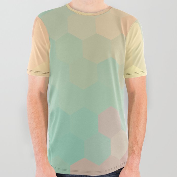 PEACH AND MINT HONEY All Over Graphic Tee