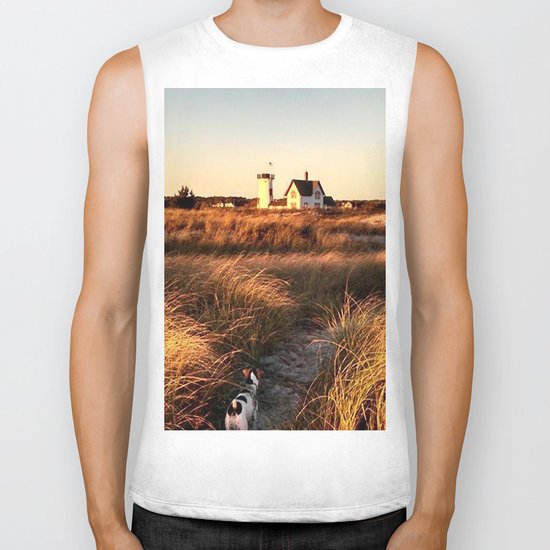 Hardings Beach Light House Biker Tank