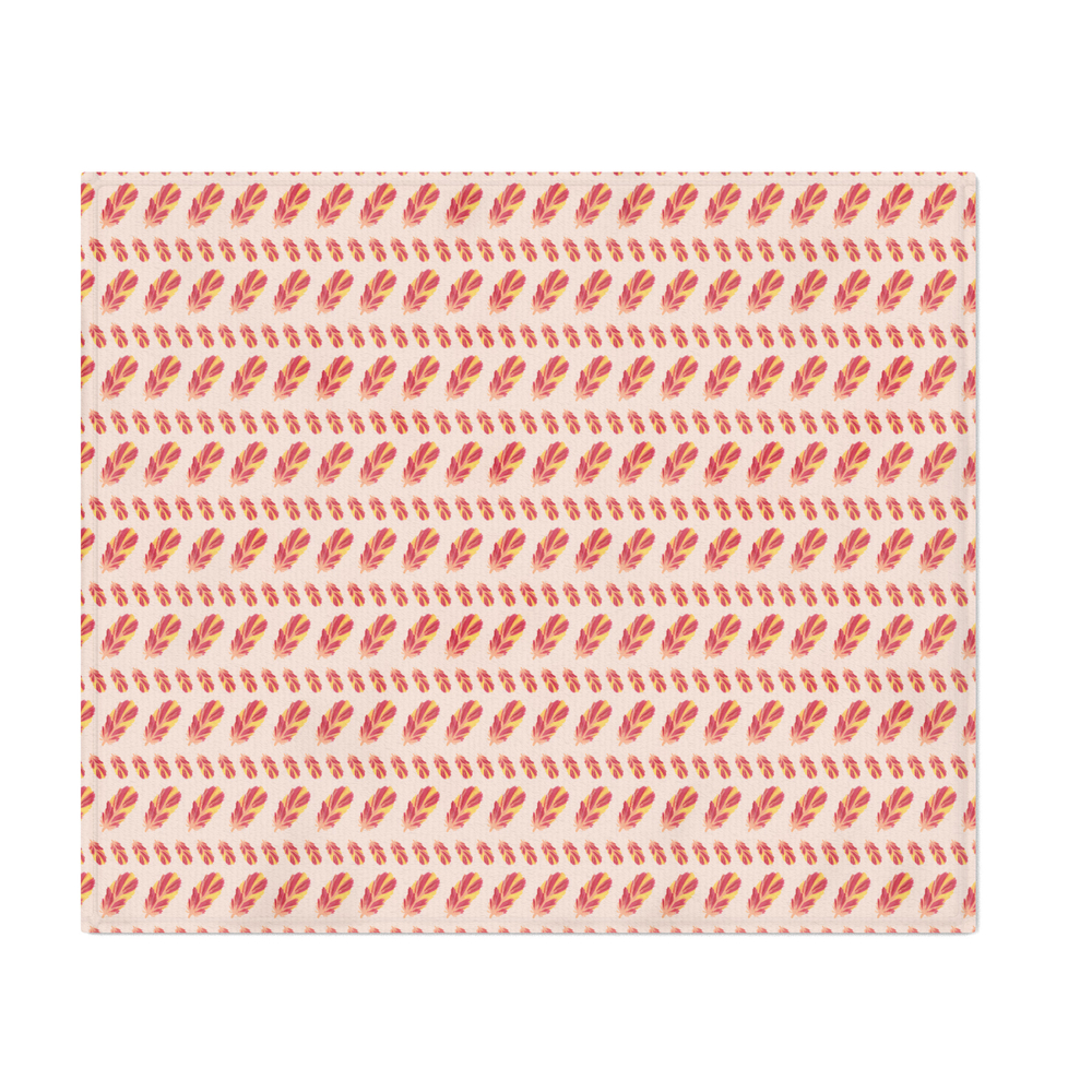 Bohemian Pink Feathers Surface Pattern Design Throw Blanket by arnoldandbird