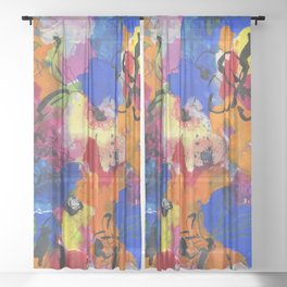 abstract flowers N.o 4 Sheer Curtain
