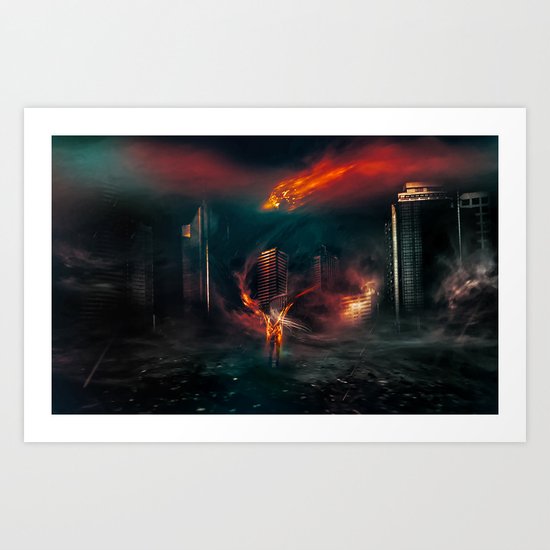 city on fire Art Print
