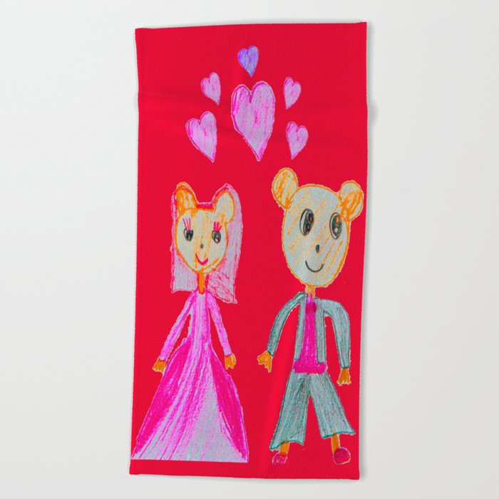 Simple Love Kids Painting Beach Towel By Azima Society6