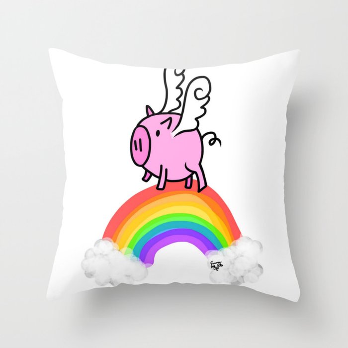 WHEN PIGS FLY Throw Pillow