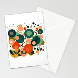 Hand drawing abstract flowers Stationery Cards