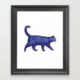 Galaxy x-ray cat // blue and purple  Framed Art Print