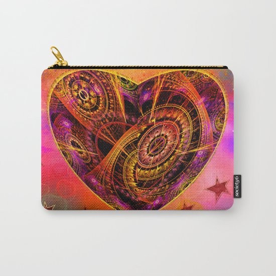 Colourful magical heart with tribal patterns Carry-All Pouch
