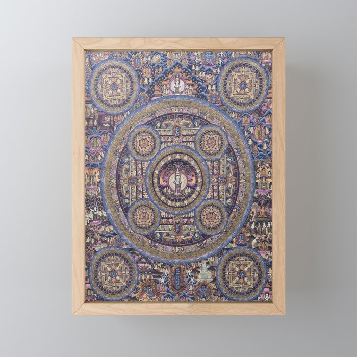Buddhist Mandala of Five Circles Framed Mini Art Print