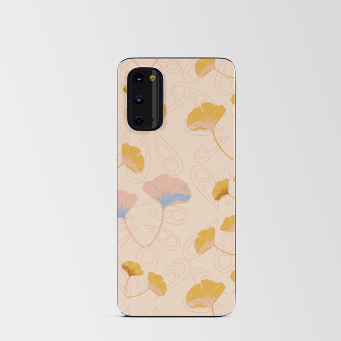 Ginkgo Biloba leaves pink and yellow Android Card Case