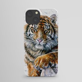Tiger watercolor iPhone Case