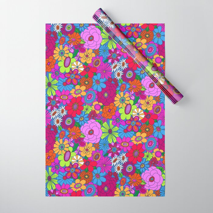 Moddy-Mod Floral (Brighter Version) by lalalamonique Wrapping Paper